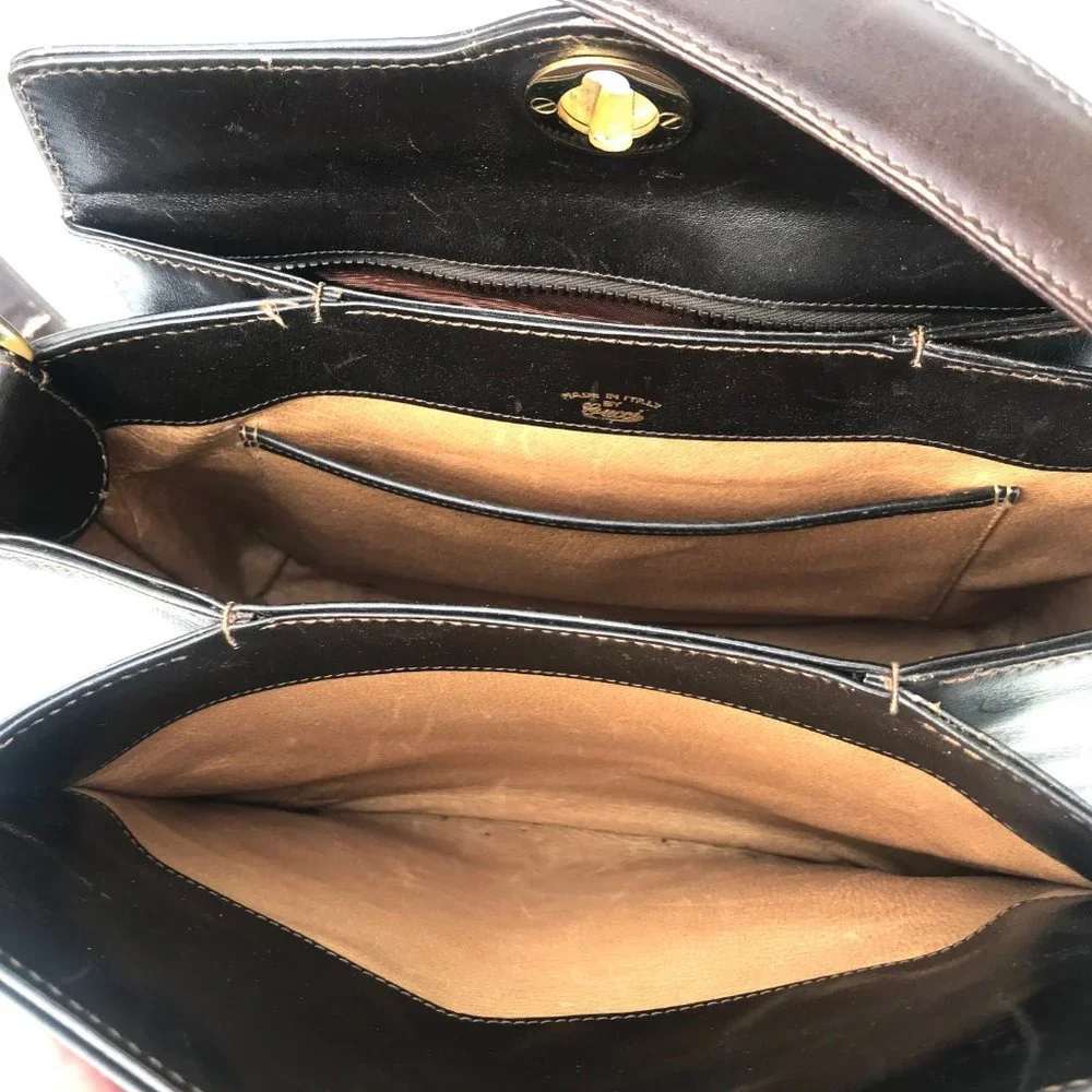 Vintage 50s GUCCI brown leather bag purse VERY RARE authentic